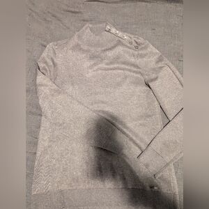 Women's Gray Sweater with Silver Button Detail